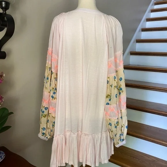 NWOT Free People Pink Mix It Up Tunic Dress small